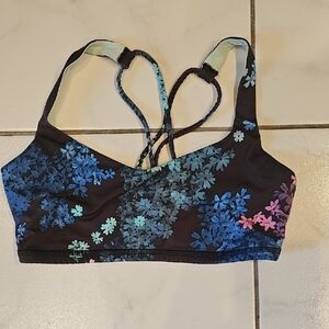 Lululemon Floral Sports Bra with Strappy Back